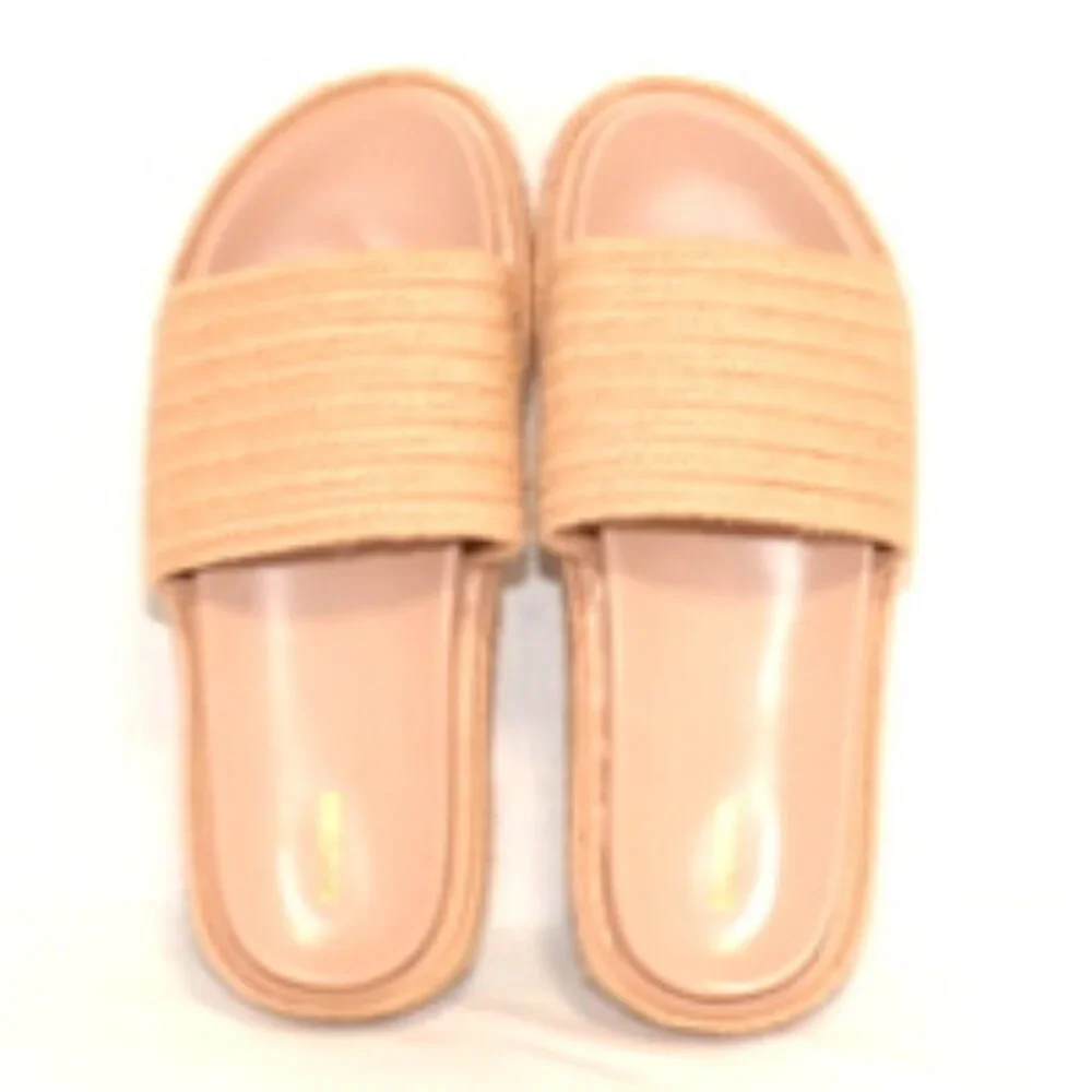 PrettyLittleThing Women’s Strap Platform Slider Sandals - Size 8 - Cream - Picture 5 of 6